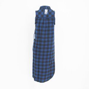 Forever 21 Blue Black Buffalo Check Sleeveless Shirt Dress Size L